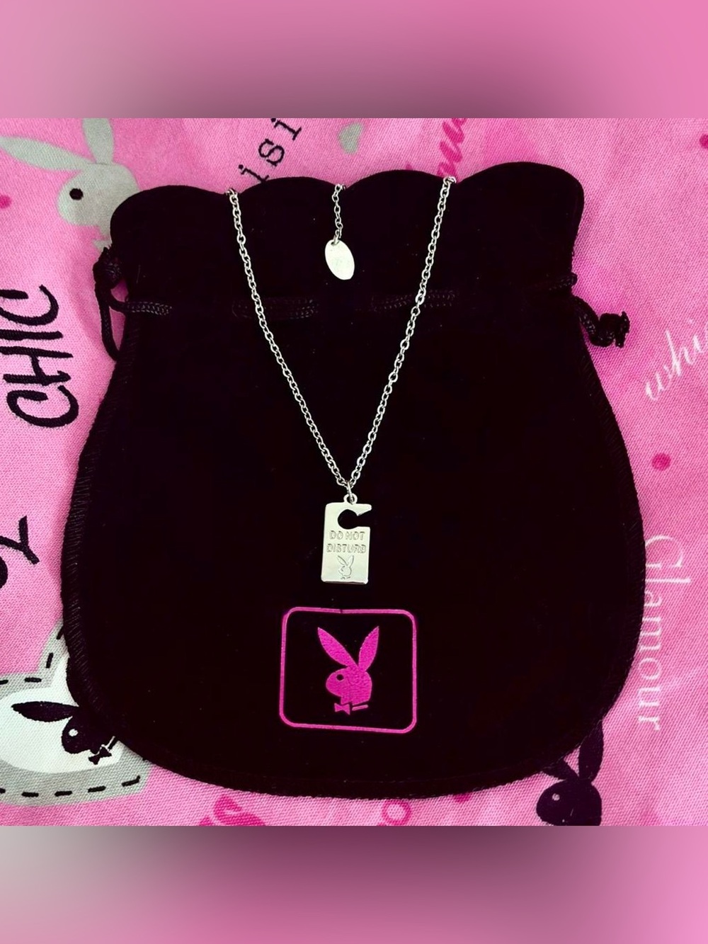 Playboy Y2K do not disturb necklace